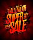 Halloween super sale poster or flyer template Royalty Free Stock Photo