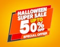 HALLOWEEN SUPER SALE UP TO 50 % SPECIAL OFFER illustration 3D rendering Royalty Free Stock Photo