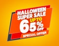 HALLOWEEN SUPER SALE UP TO 65 % SPECIAL OFFER illustration 3D rendering Royalty Free Stock Photo