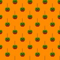 Halloween sweet candies pattern. Apples. Vector in cartoon style. Kawaii