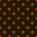 Halloween sweet candies pattern. Skull cookie. Vector in cartoon style. Kawaii