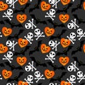 Halloween symbol seamless pattern. Royalty Free Stock Photo