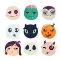 Halloween symbols collection. Royalty Free Stock Photo