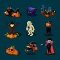 Halloween symbols collection Royalty Free Stock Photo