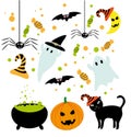 Halloween symbols set