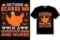 halloween t shirt design vector cockroach mom and nurse t shirt