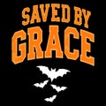 A Halloween T shirt featuring the phrase Saved By Grace Royalty Free Stock Photo