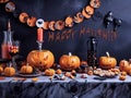 Halloween Table Decoration Elements Party Royalty Free Stock Photo