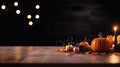 Halloween Table Top: Decorations, Enchanting Bokeh, and Haunting Background