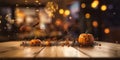 Halloween Table Top: Decorations, Enchanting Bokeh, and Haunting Background