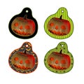 Halloween tags or labels with pumpkin