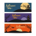 Halloween template banners in Flat modern style. Colorful template for sales Royalty Free Stock Photo