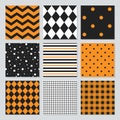 Halloween, Thanksgiving, fall, and harvest geometrical patterns set