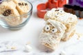 Halloween homemade marshmallow rice crispy treat bar Royalty Free Stock Photo