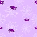 Halloween theme seamless pattern with cute spider Royalty Free Stock Photo