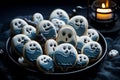 Halloween Theme Smiley Casper Cookies