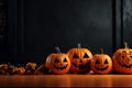 Halloween themed backdrop with eerie melons, ideal for adding text Royalty Free Stock Photo