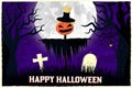 Halloween time background concept in retro style. Vector illustration design