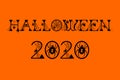 Halloween 2020 title or text on orange background