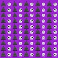 Halloween Tombstones and Skulls Background Pattern Texture Royalty Free Stock Photo