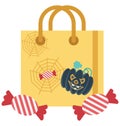 Halloween Tote Bag Isolated Color illustration Icon special use for Halloween