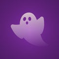 Halloween Transparent White Ghost Flying With Hand Purple Background Illustration Royalty Free Stock Photo