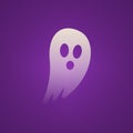 Halloween Transparent White Ghost Flying With Purple Background Illustration Royalty Free Stock Photo