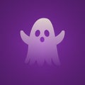 Halloween Transparent White Scary Ghost With Purple Background Illustration Royalty Free Stock Photo