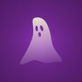 Halloween Transparent White Scary Ghost With Purple Background Illustration Royalty Free Stock Photo
