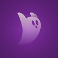 Halloween Transparent White Scary Ghost Run With Purple Background Illustration Mesh Vector