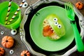 Halloween treat idea for kids - healthy monster apple