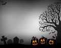 Halloween tree half silhouette theme 4