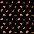 Halloween Trick or Treat vector seamless texture pumpkin