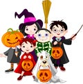 Halloween trick or treating children Royalty Free Stock Photo