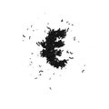 Halloween Typeface text formed out of black bats the character EURO
