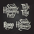 Halloween typography quotes on chalkboard