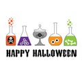 Halloween Typography Graphic With Spooky Lab Bottles