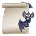 Halloween Vampire Bat Cartoon Character Scroll Royalty Free Stock Photo