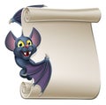 Halloween Vampire Bat Cartoon Character Scroll Royalty Free Stock Photo