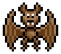 Halloween Vampire Bat Pixel Art Game Icon