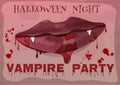 Halloween vampire party. Feminine lips in blood Royalty Free Stock Photo