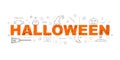 Halloween vector banner. Word with line icon.