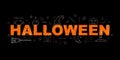 Halloween vector banner. Word with line icon.