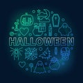 Halloween vector creative round Holiday outline illustration Royalty Free Stock Photo