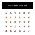 Halloween vector icon set with filled outline style design Royalty Free Stock Photo