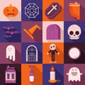 Halloween Long Shadow Icons Royalty Free Stock Photo