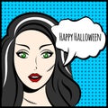 Halloween vector illustration or poster with Frankensteins wife Royalty Free Stock Photo