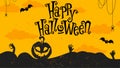 Halloween vector illustration poster template Royalty Free Stock Photo