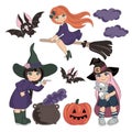 Halloween Vector Illustration Set COSTUMES