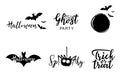 Halloween vector lettering set.